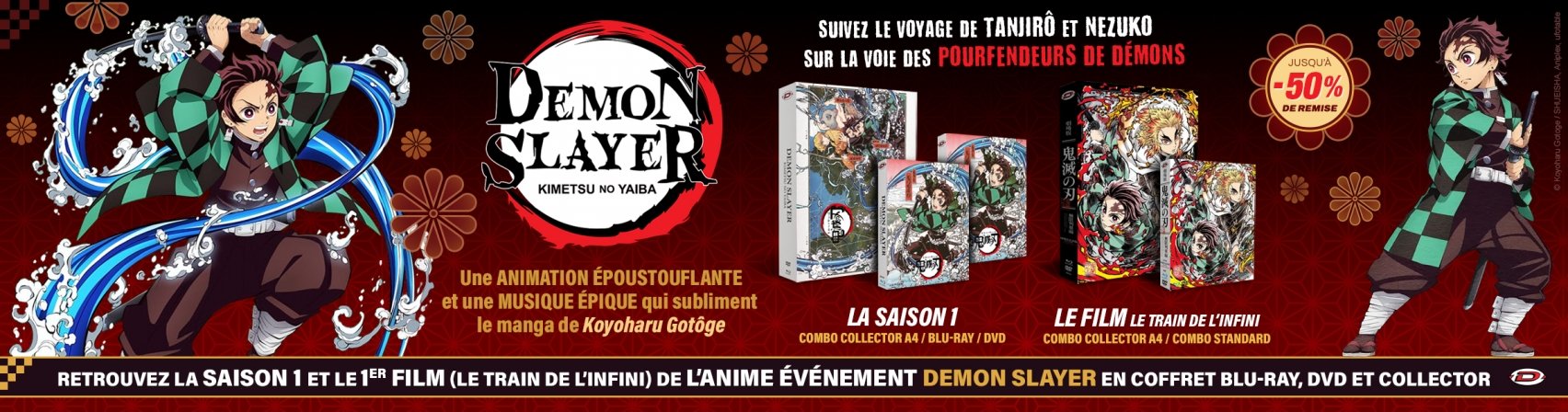 -50% sur Demon Slayer en coffret BR, DVD ou collector