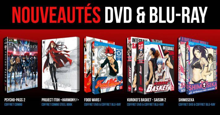 Nouveauts : Project Itoh Harmony, Psycho-Pass, Kuroko's Basket, Food Wars et Shimoseka