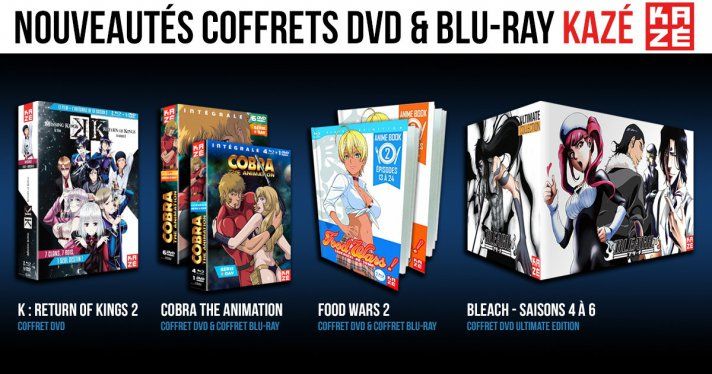 Nouveauts Kaz : Bleach, K, Food Wars, Cobra