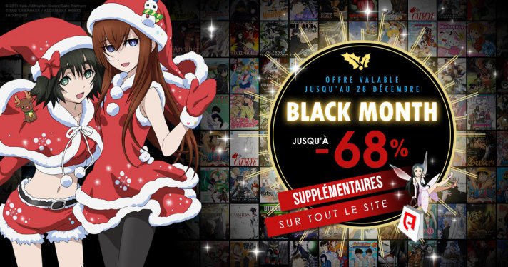 BLACK MONTH 2017 :  -10%  -68% supplmentaires sur tout le site jusqu'au 24 dcembre !