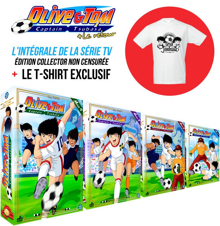 Olive et Tom - Intgrale - Pack 4 Coffrets DVD + T-Shirt - Collector - Captain Tsubasa