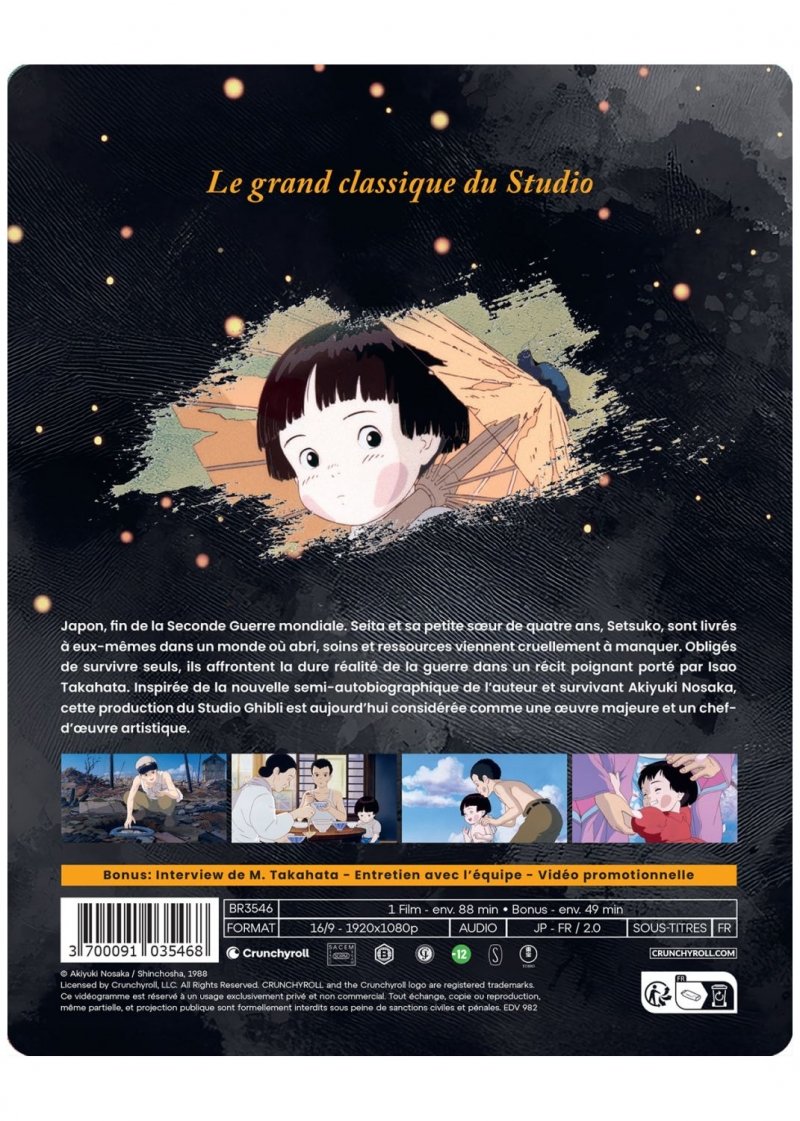 IMAGE 3 : Le Tombeau des lucioles - Film - Edition Steelbook - Blu-ray