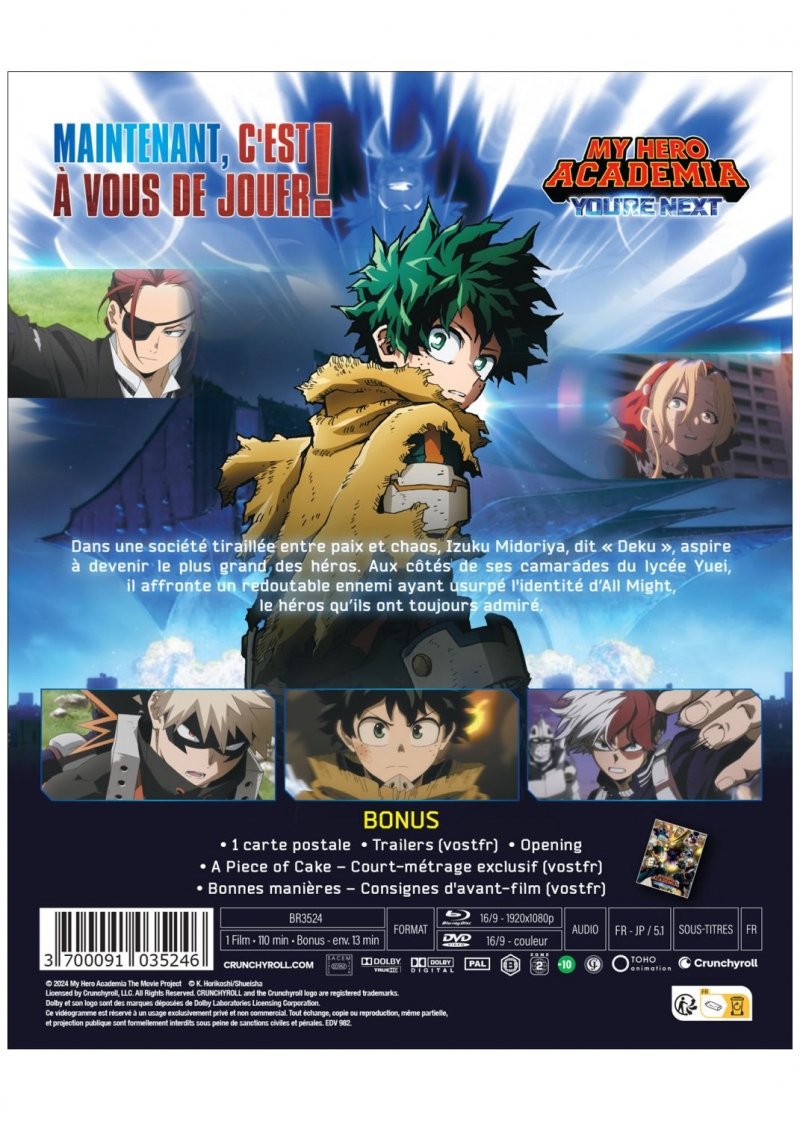 IMAGE 4 : My Hero Academia : You're Next - Film - Steelbook - Comblo Blu-ray + DVD